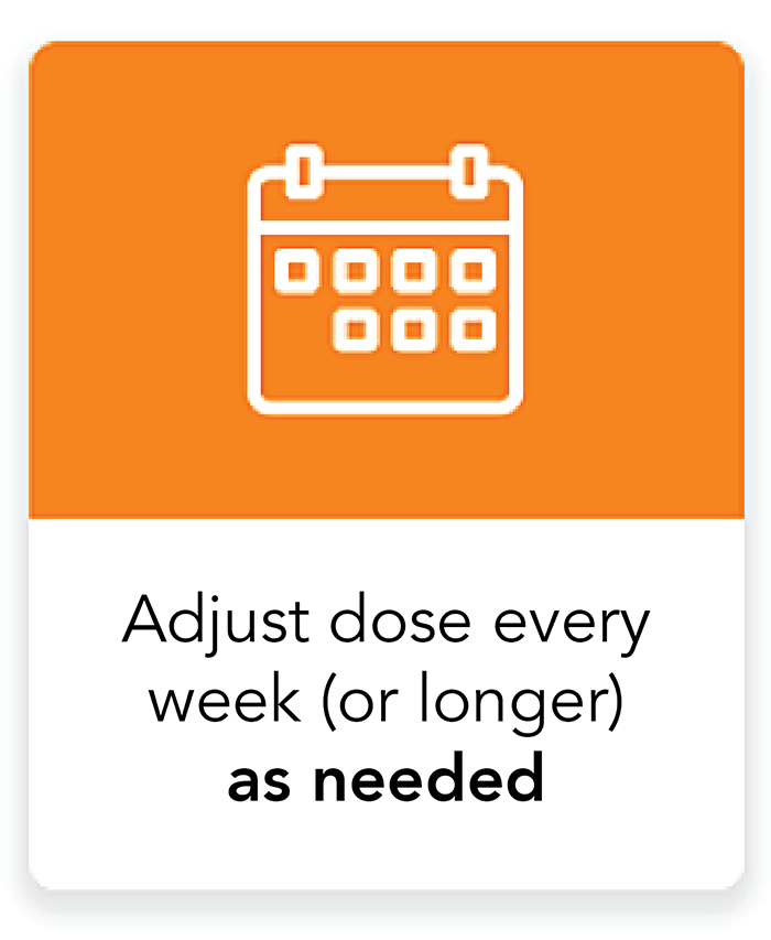Adjust dose every week (or longer) as needed graphic